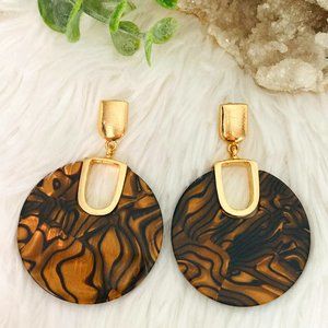 Acetate Acrylic round circle disk earrings